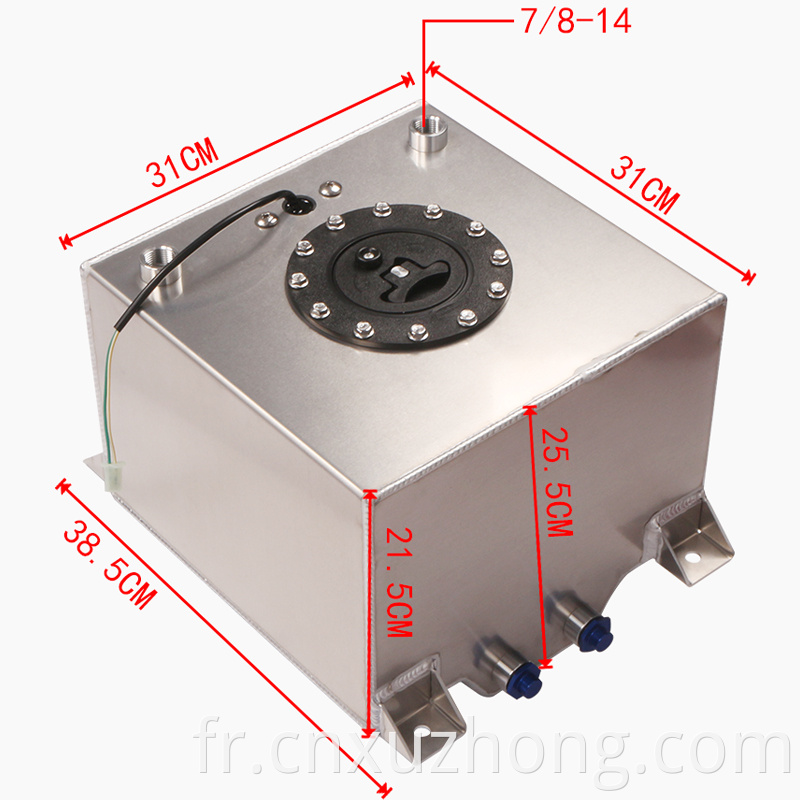 Réservoir de surtension en aluminium 20L poli miroir Pile à combustible sans mousse de capteur à l'intérieur